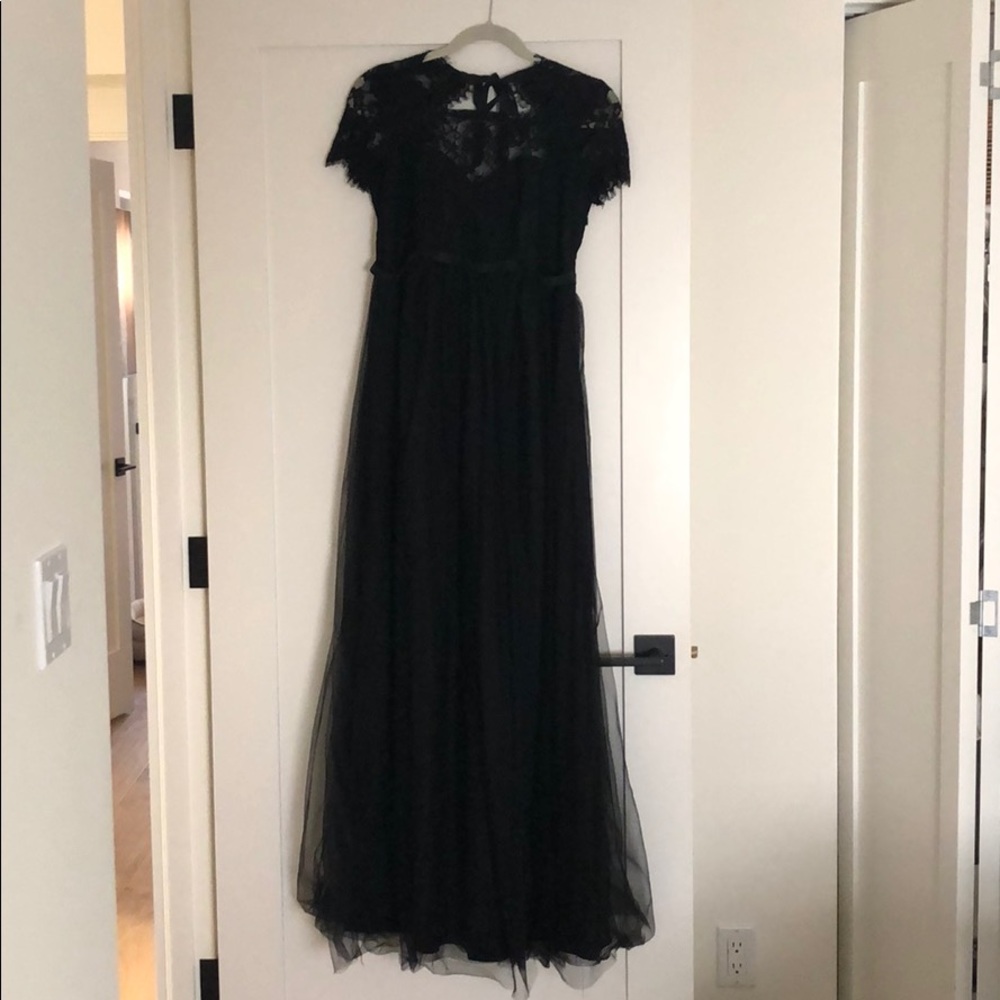 Maternity formal dress, black lace and tulle
